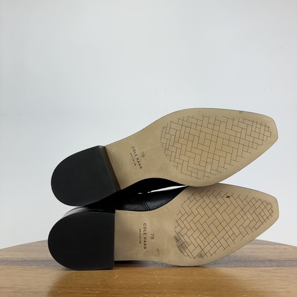 New Womens Cole Haan Naia Black Leather Western Casual Ankle Booties Size 7 B - Picture 7 of 8